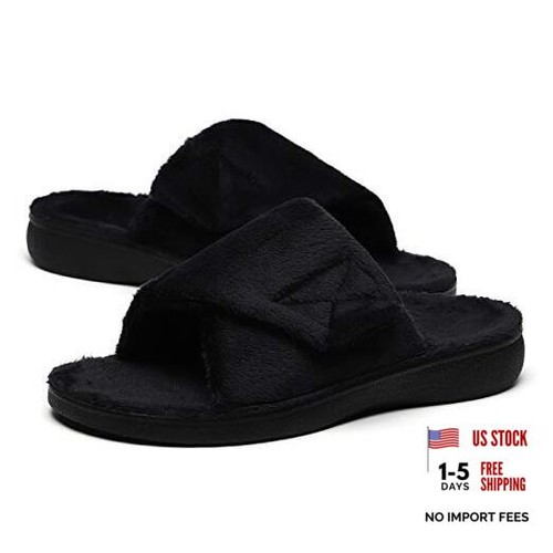 Fuzzy house slippers with arch - slippers,